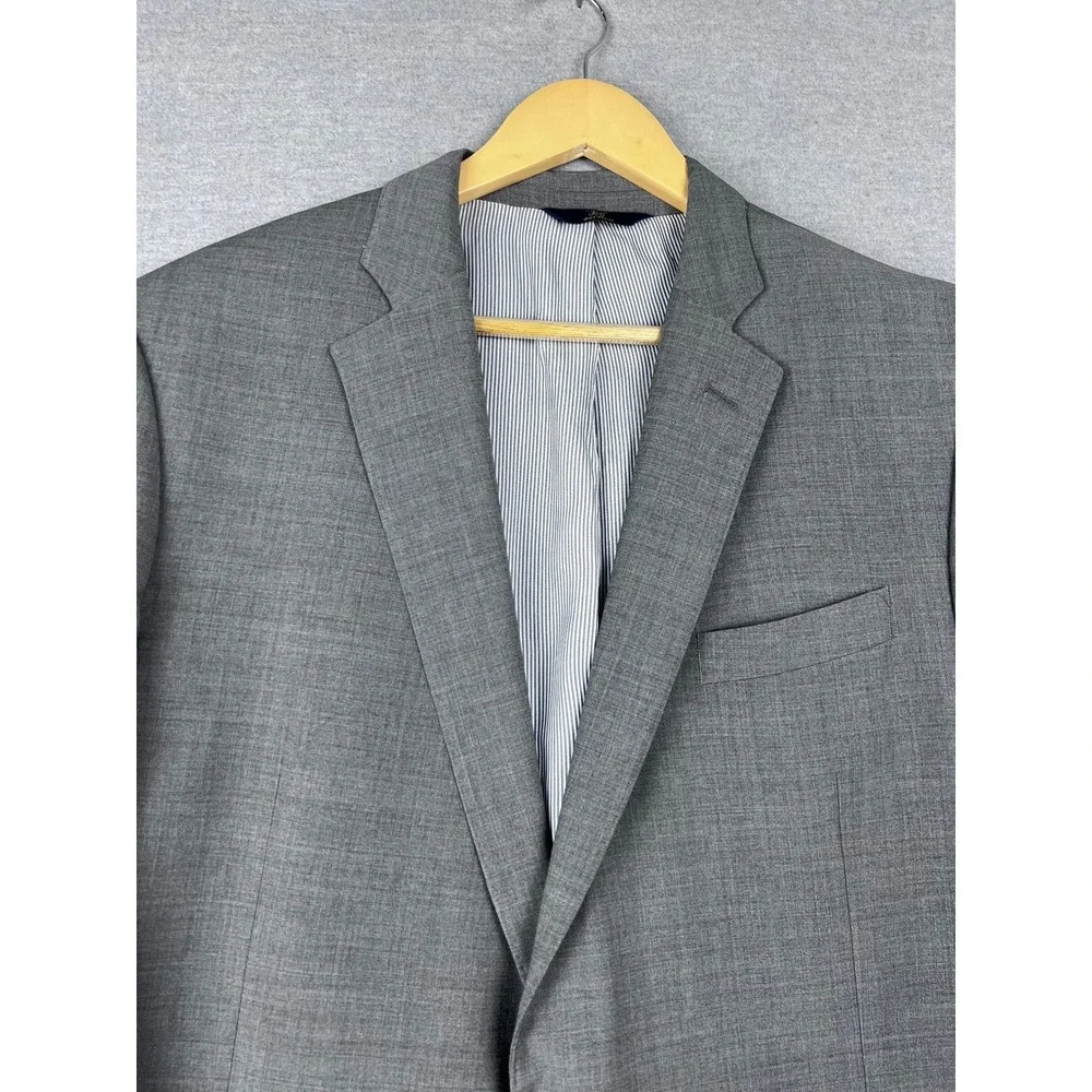 Brooks Brothers 346 Explorer Fitzgerald Fit‎ Grey Wool Blend Suit Jacket 46L